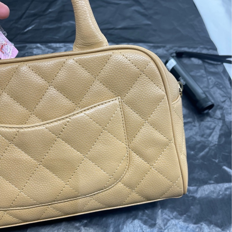 Chanel/香奈兒 03P中古奶茶色保齡球小號 8開 27cm-5