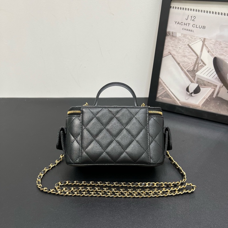 99新Chanel香奈兒23B cargo黑金荔枝皮手柄化妝盒-1