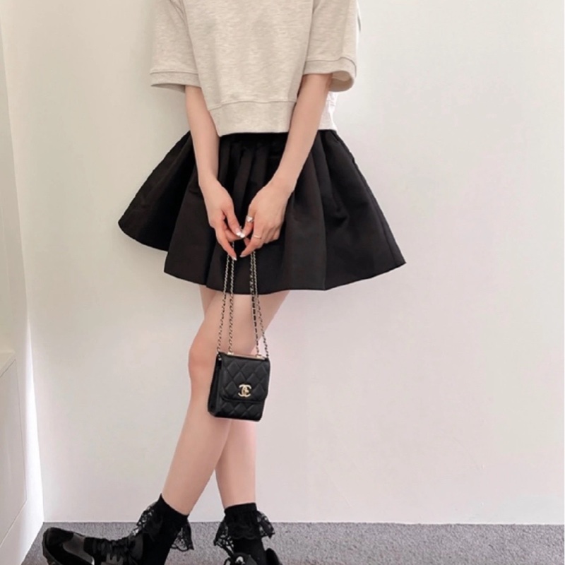 Chanel香奈兒22C黑金羊皮mini鏈條包單肩斜挎包-7