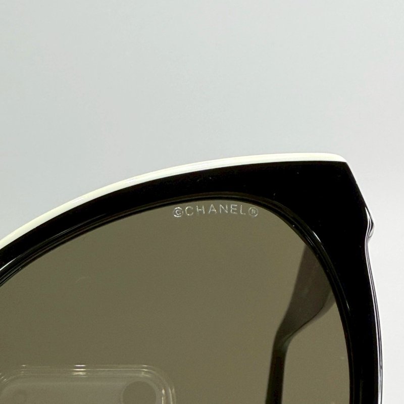 CHANEL 全新黑米色蝴蝶形太陽眼鏡-6