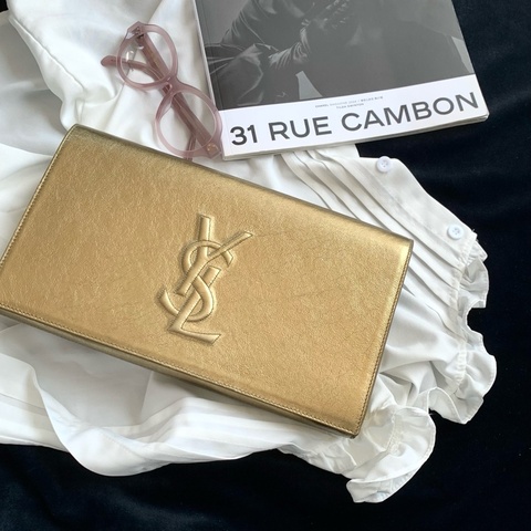 ysl 金色手包 27cm  配件：無