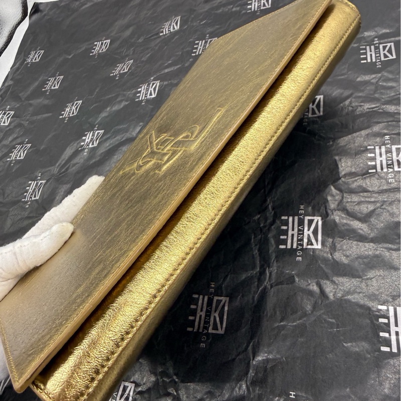 ysl 金色手包 27cm 配件:無-2