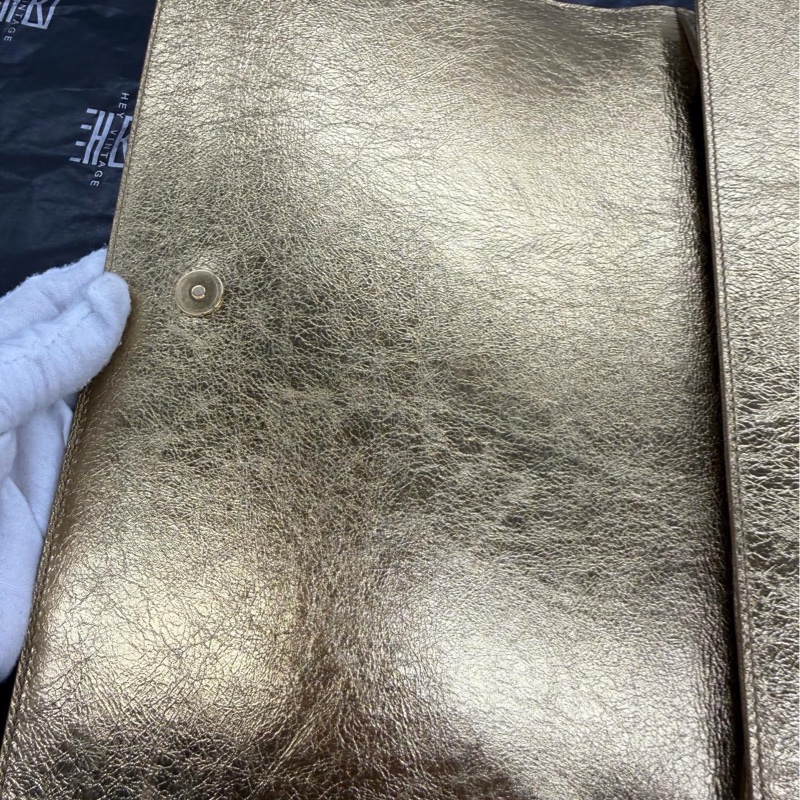 ysl 金色手包 27cm 配件:無-6