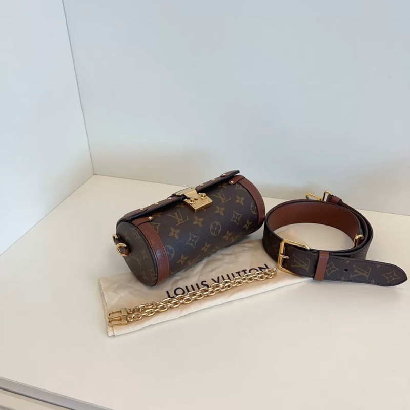 LV 老花 PAPILLON TRUNK 巴比龙 圆筒包手提包-3