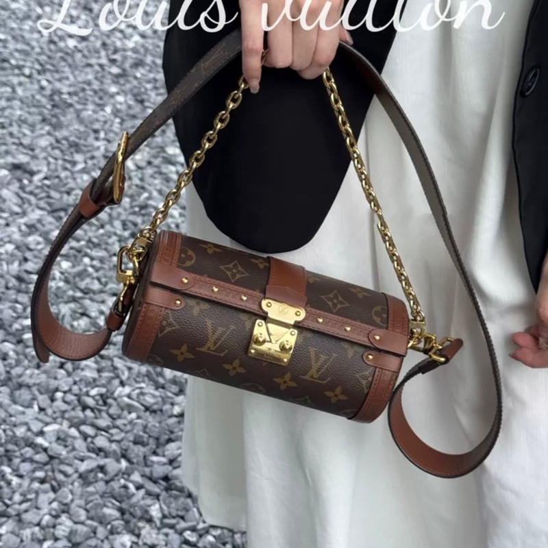LV 老花 PAPILLON TRUNK 巴比龙 圆筒包手提包-6