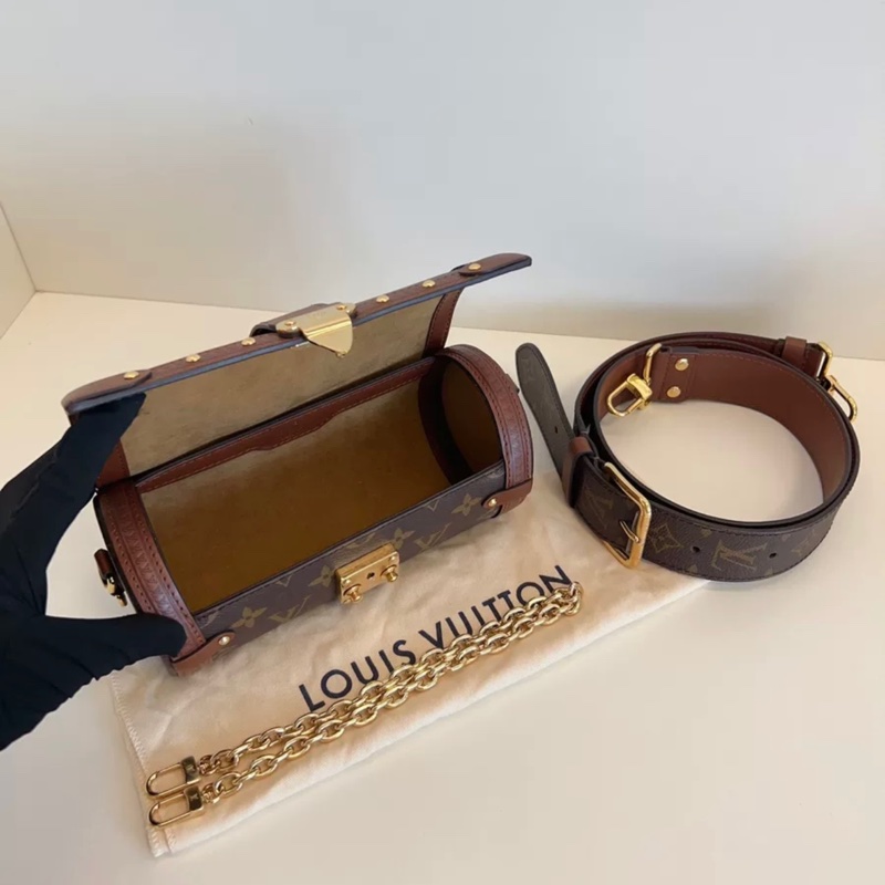 LV 老花 PAPILLON TRUNK 巴比龙 圆筒包手提包-7