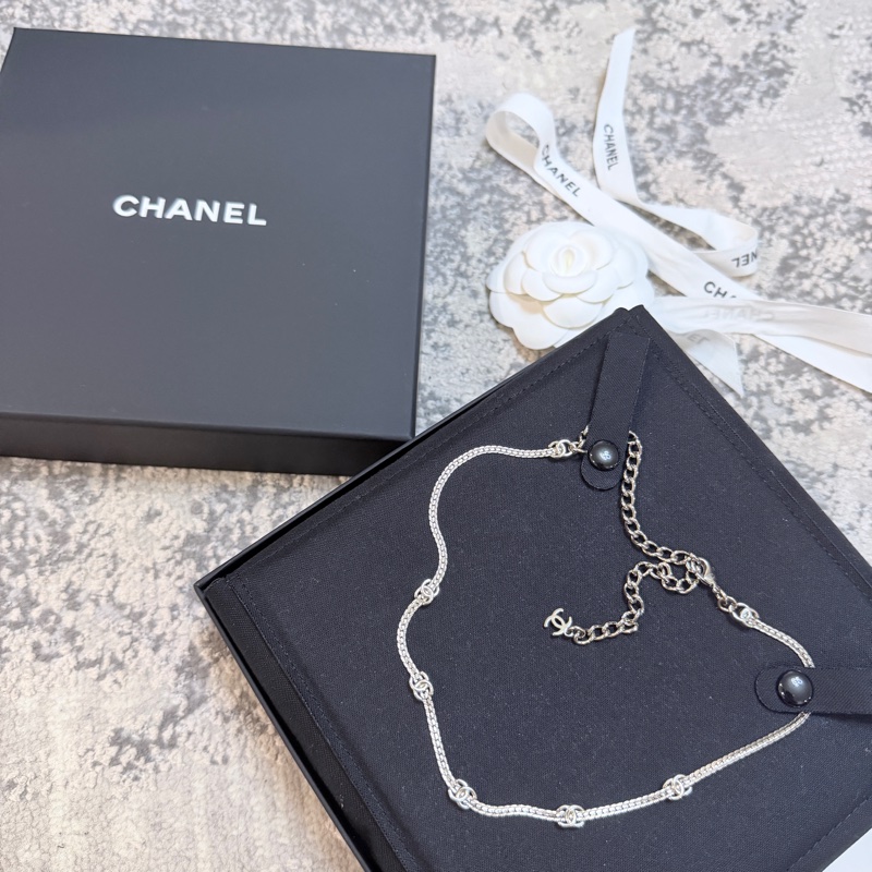 熱門百搭款💯CHANEL 香奈兒 25年爆款 CHOKER 五花項鏈 銀色-3