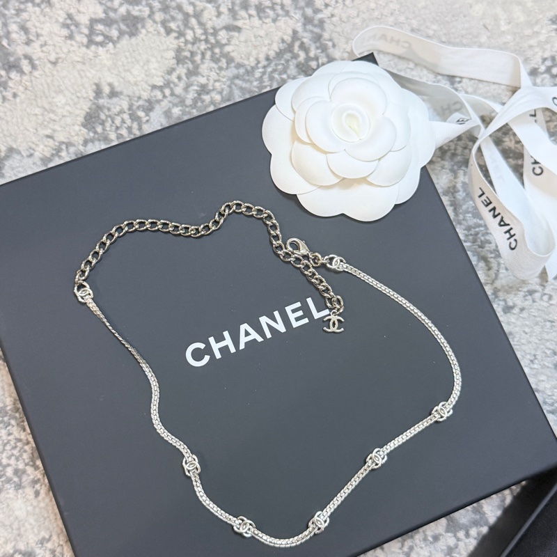 熱門百搭款💯CHANEL 香奈兒 25年爆款 CHOKER 五花項鏈 銀色-4