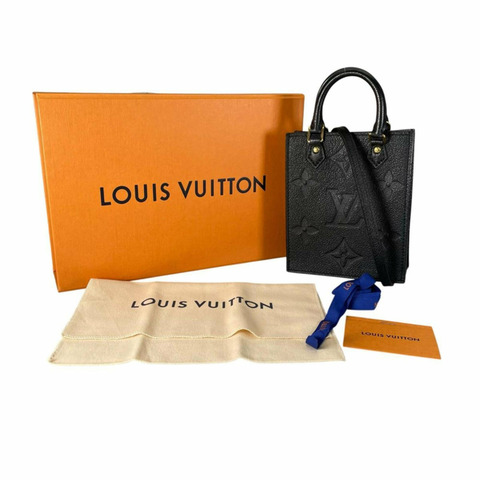 路易威登 Petite Sac Plat Monogram Empreinte 肩背包 M81417 黑色