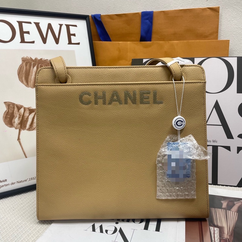 CHANEL香奈兒中古黃色托特包-7