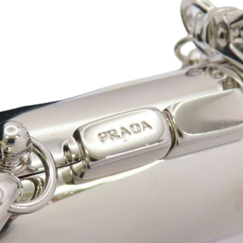銀色 鍍金 AirPods Pro case 項鍊【PRADA 普拉達】 1ZD010-5
