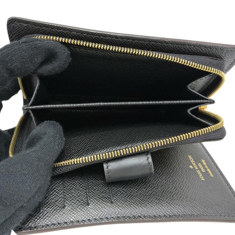 棕色 原花帆布 Juliette 扣式短夾【LOUIS VUITTON LV 路易威登】 M69432-3