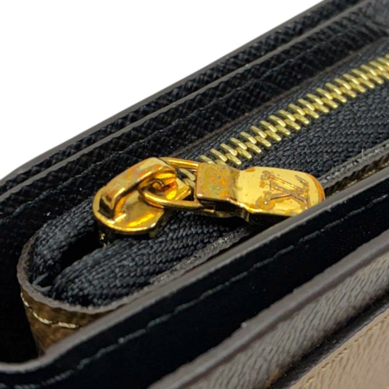 棕色 原花帆布 Juliette 扣式短夾【LOUIS VUITTON LV 路易威登】 M69432-10