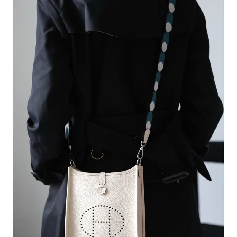 HERMES Mini Evelyne - Nata I2 奶油白金配波點背帶 Z-1