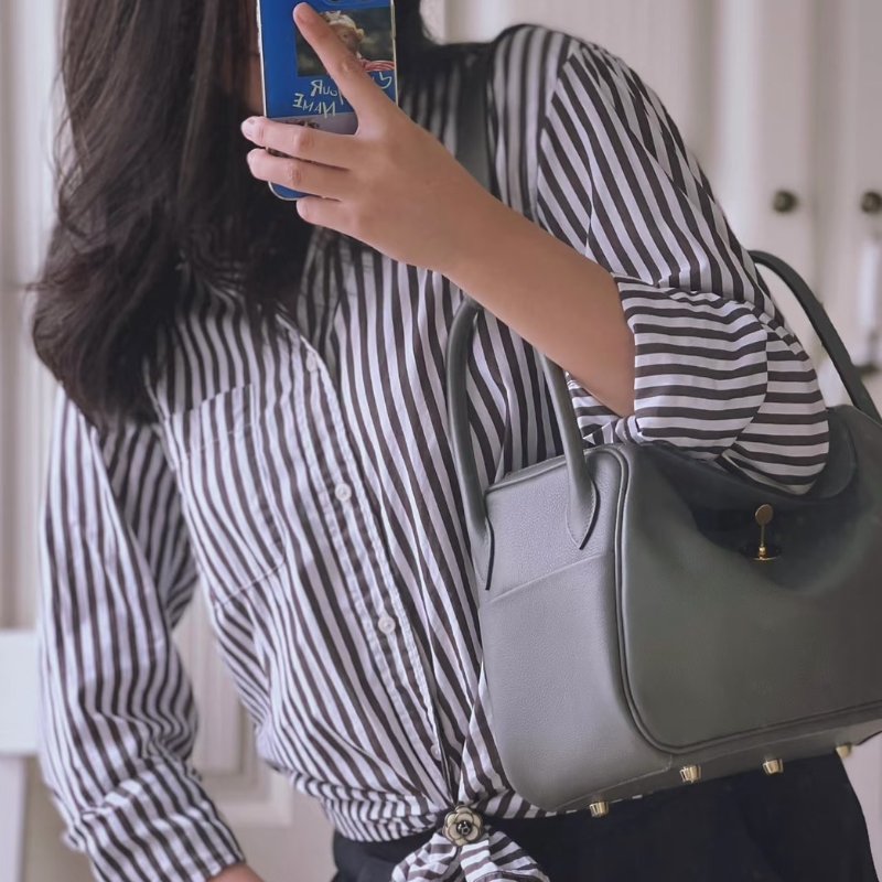 HERMES Lindy 26 - Gris Meyer 0L 積雨雲灰銀 U-1