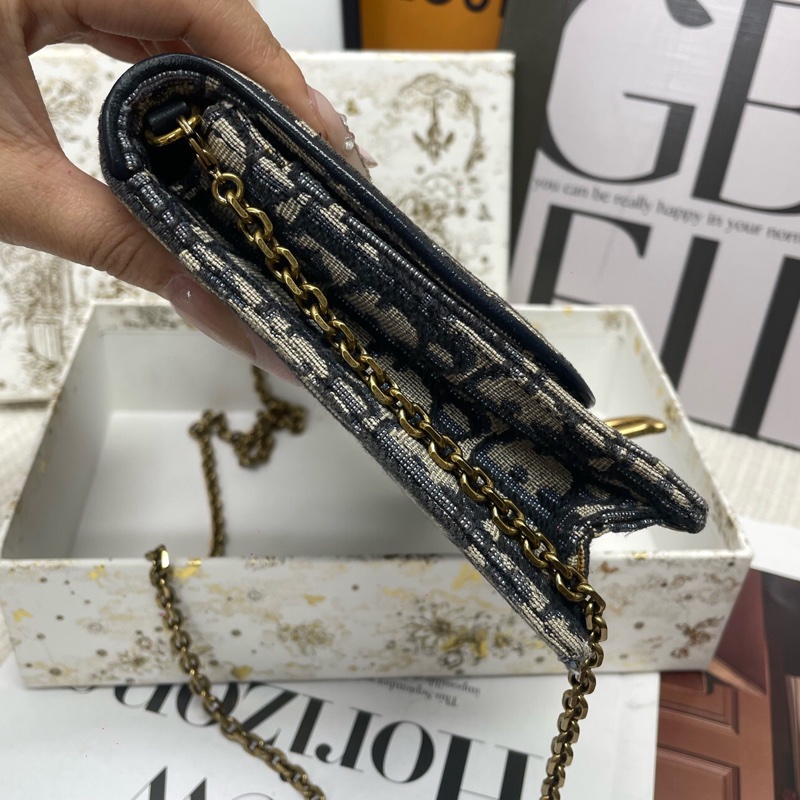 Dior迪奧老花馬鞍woc鏈條包單肩包斜挎包 21年-2
