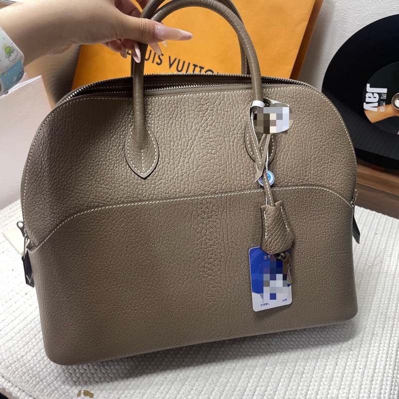 Hermes 愛馬仕Bolide31 大象灰 銀扣 山羊皮框J-1