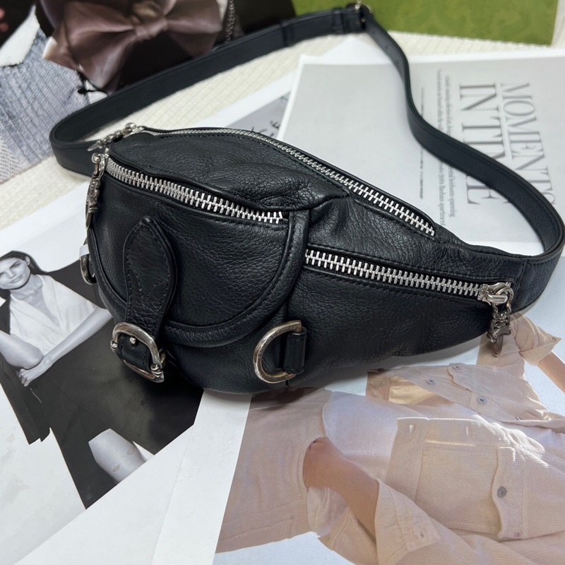 Chrome Hearts 克羅心 mini 寶劍拉鍊皮包 男女同款-1