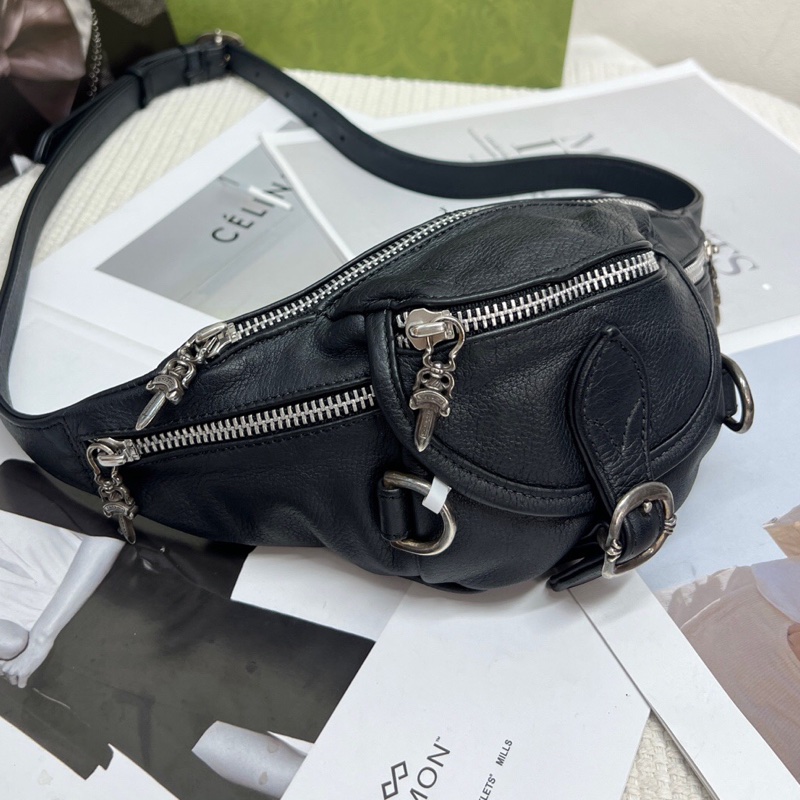 Chrome Hearts 克羅心 mini 寶劍拉鍊皮包 男女同款-2