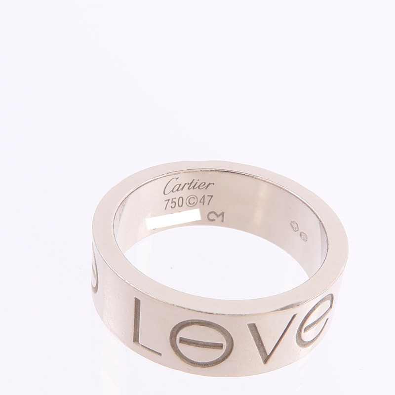 CARTIER 18K白金Love Ring戒指-4