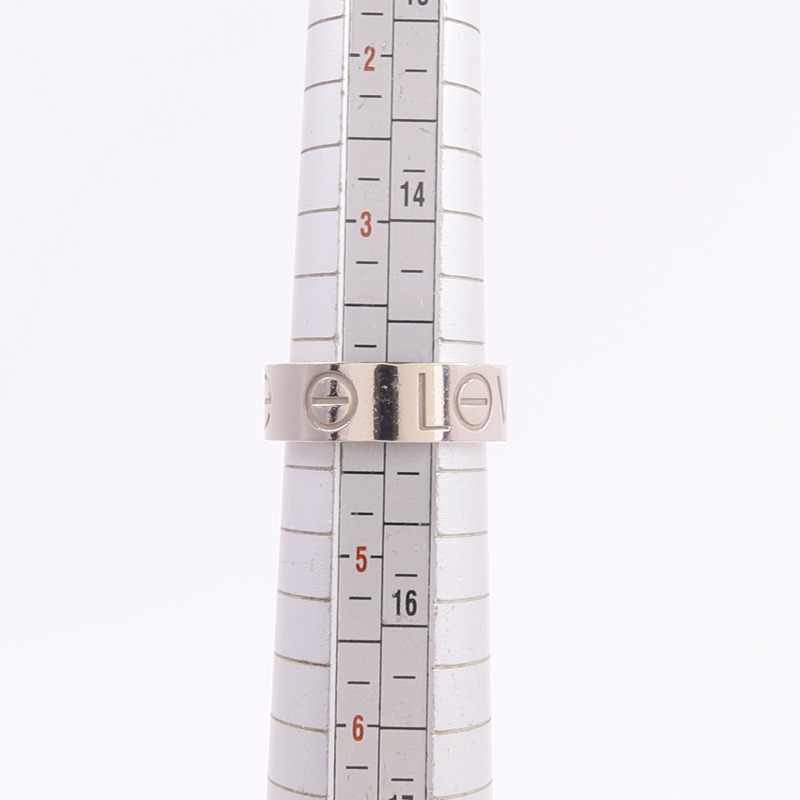 CARTIER 18K白金Love Ring戒指-6