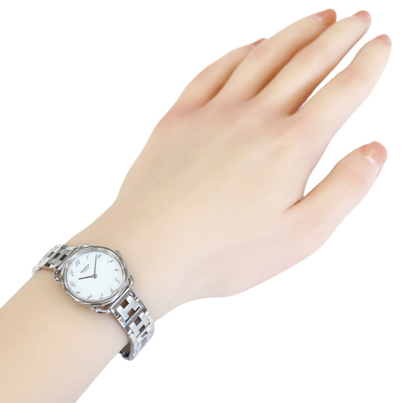 愛馬仕 Arceau 女士腕錶，不鏽鋼材質，石英機芯，二手。 (AR3.210)-1