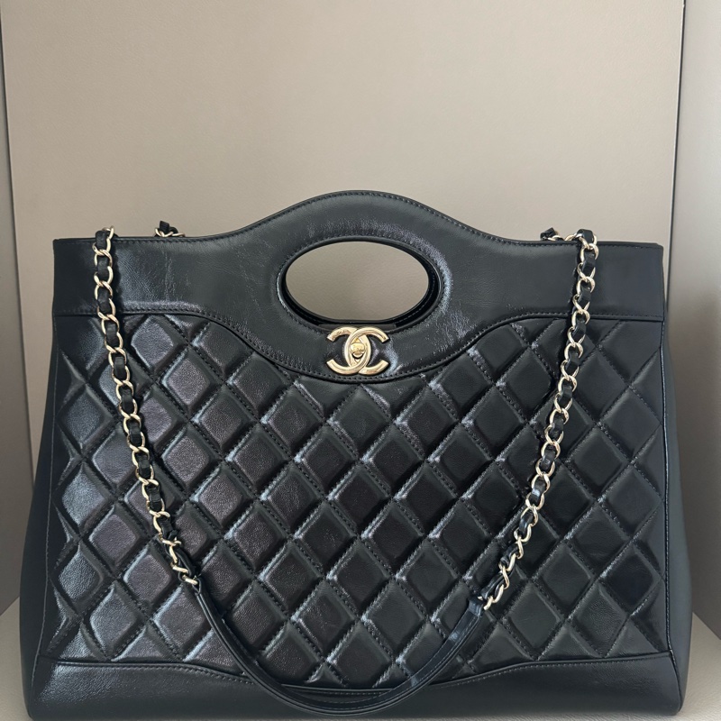 Chanel 31 Bag 大號雙鏈條肩背托特包|24SS大型購物包|晶片款-0