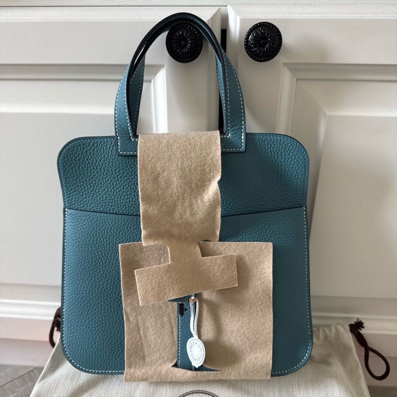 HERMES Halzan25新牛仔藍拼色-0