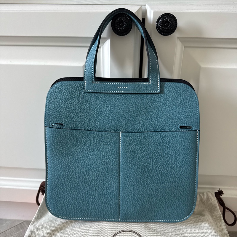 HERMES Halzan25新牛仔藍拼色-1