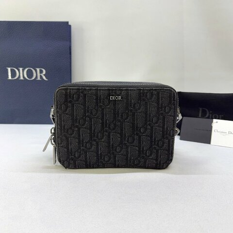 DIOR Oblique雙層黑老花相機包