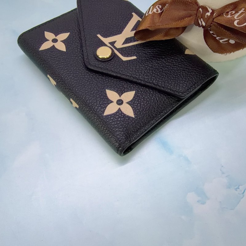 LV Victorine粒面雙色三折短夾-8