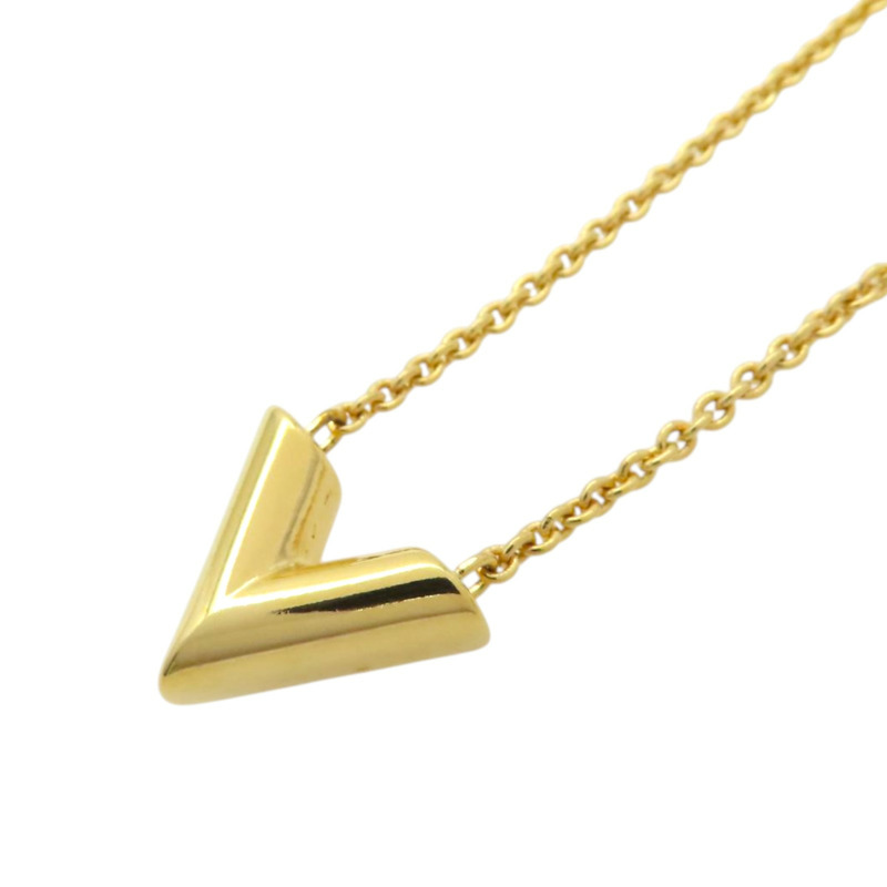 金色 鍍金 Essential V 項鏈【LOUIS VUITTON LV 路易威登】 M00857-1