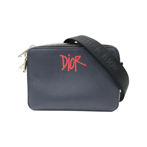 深藍色 牛皮 Shawn Stussy 肩背包【Dior 迪奧】