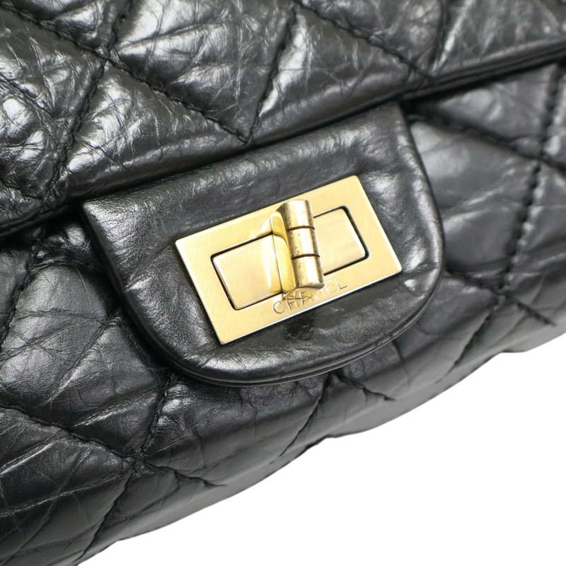 黑色 菱格紋牛皮 2.55 Maxi 肩背包 (無卡)【CHANEL 香奈兒】 A37590-10