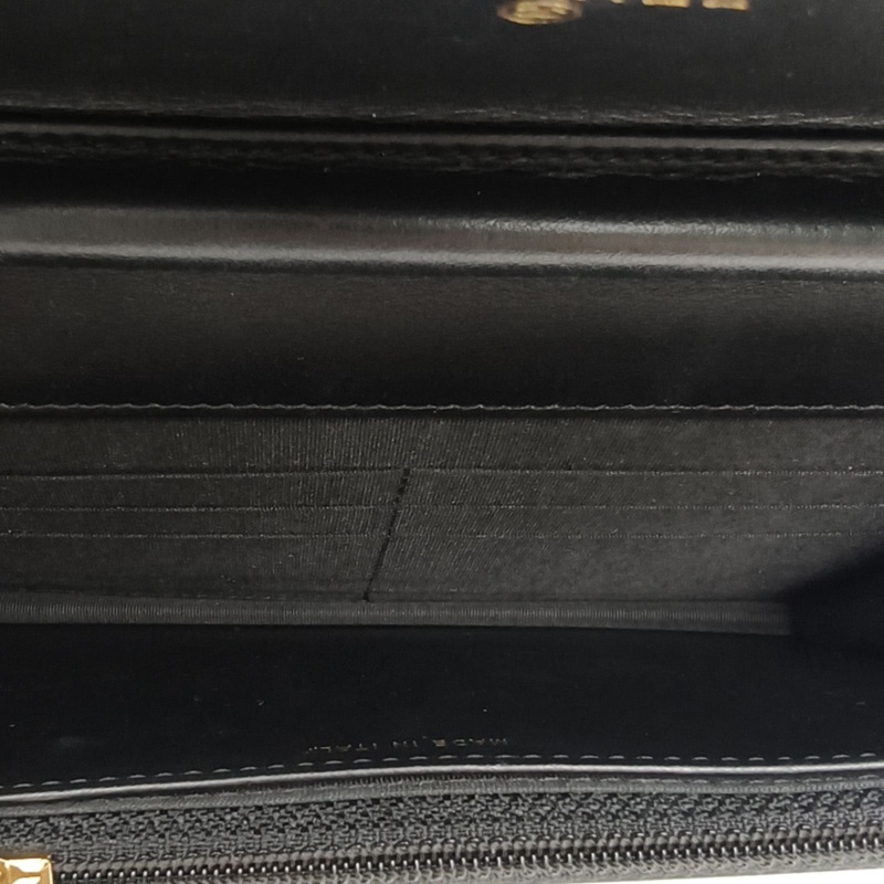 CHANEL VanityCaseWOC黑色荔枝牛皮28開金扣-4