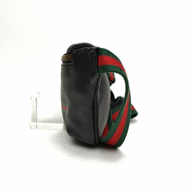 GUCCI Printleather腰包Mini黑色牛皮-1