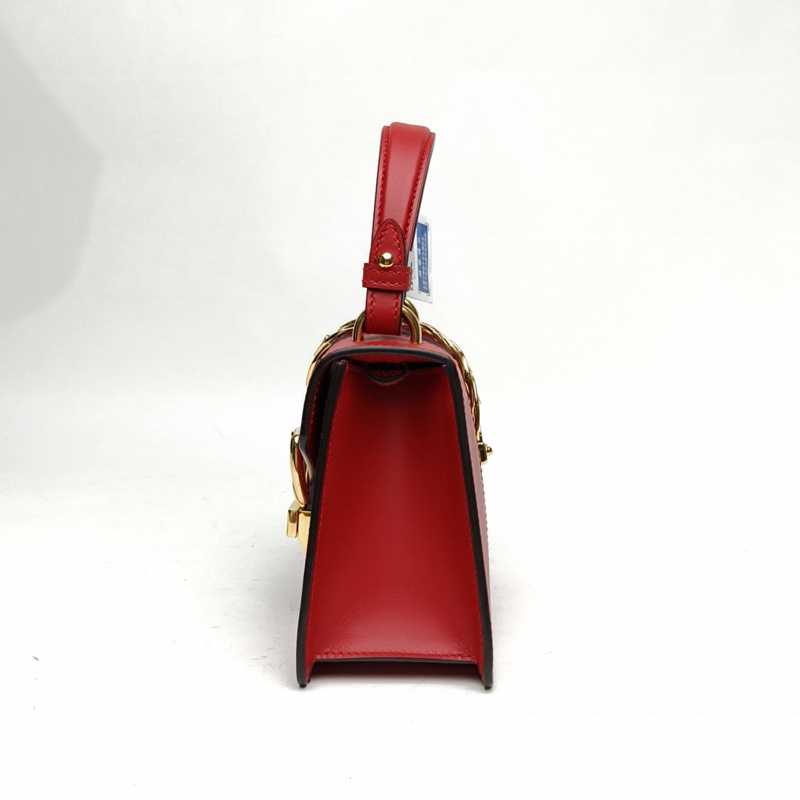 GUCCI Sylvie塞爾維亞絲帶包Mini紅色牛皮金扣-1