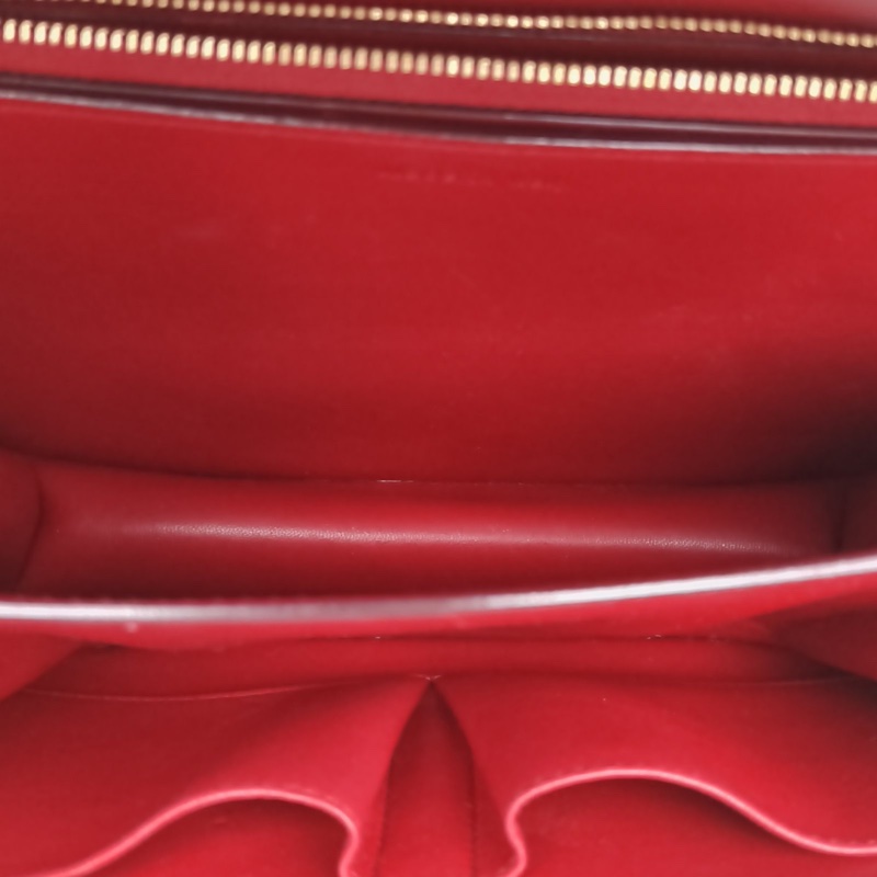 CELINE ClassicBox中號紅色牛皮金扣肩背包-5