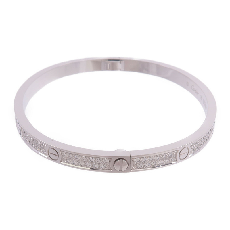 CARTIER 18K白金Love Bracelet Small Model Paved鑽石手鐲-1