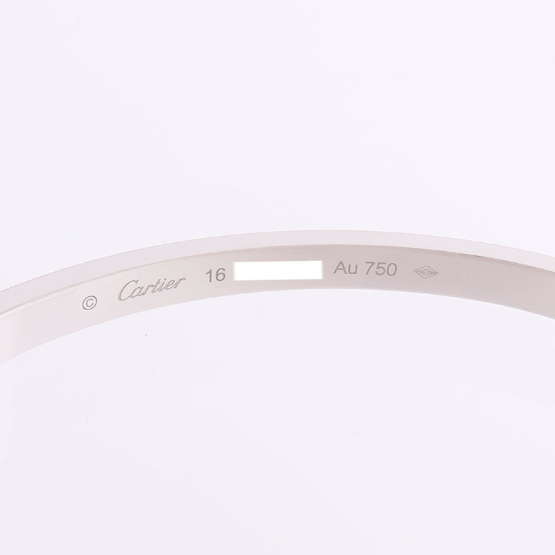 CARTIER 18K白金Love Bracelet Small Model Paved鑽石手鐲-4
