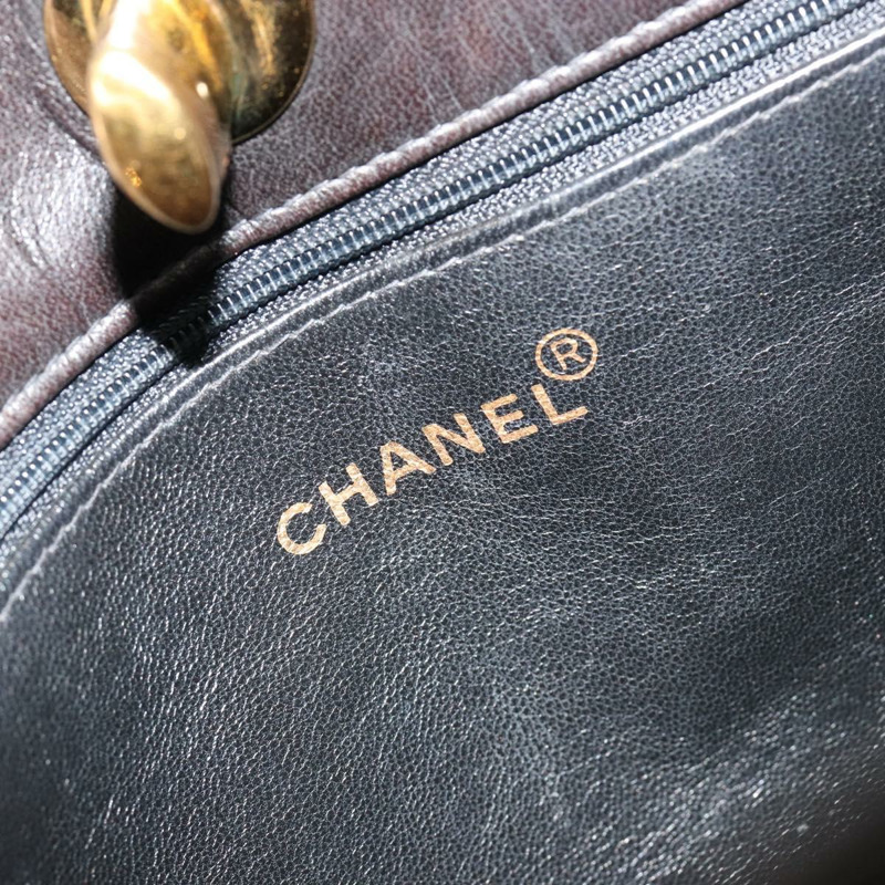 【日本直送】香奈兒 (CHANEL) 絎縫鏈條肩背包,羊皮材質,黑色,金色雙C標誌,正品編號 180479SAV-9