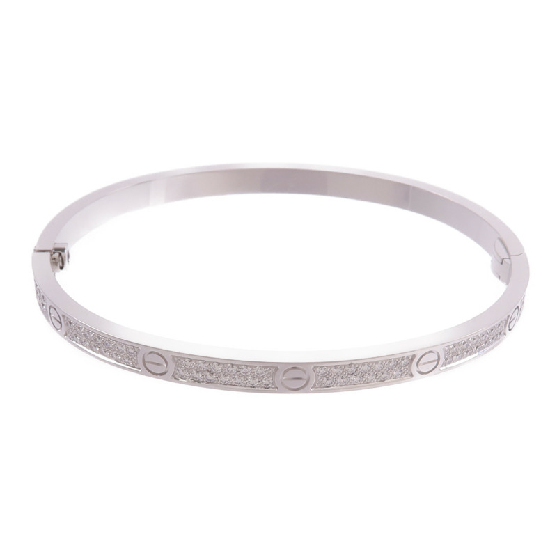 CARTIER 18K白金Love Bracelet Small Model Paved鑽石手鐲-1