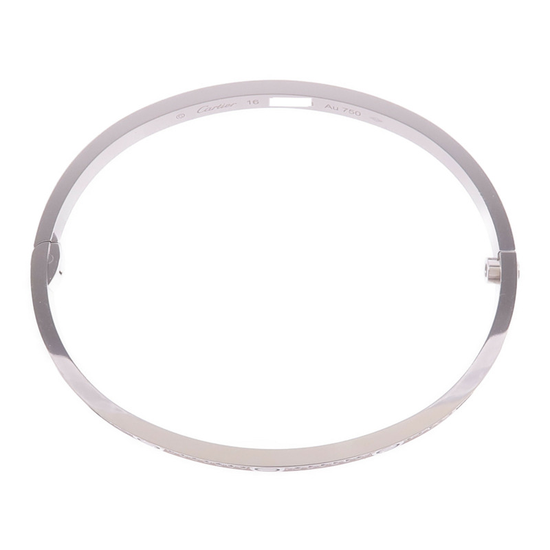 CARTIER 18K白金Love Bracelet Small Model Paved鑽石手鐲-3