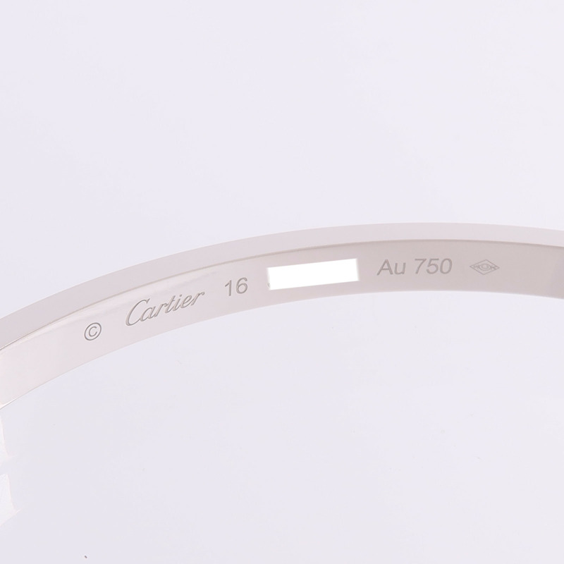 CARTIER 18K白金Love Bracelet Small Model Paved鑽石手鐲-4
