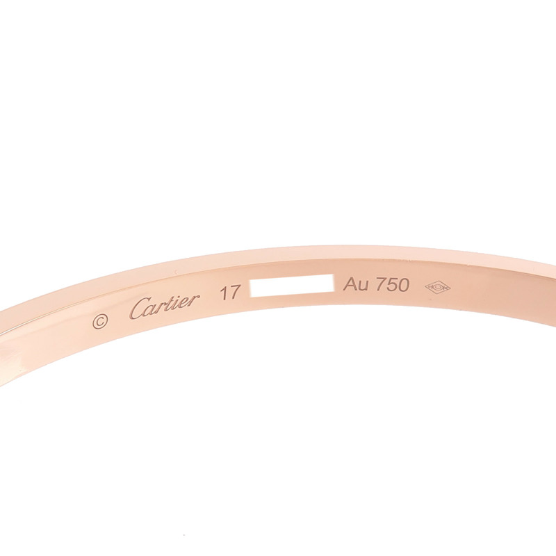 CARTIER 18K玫瑰金Love Bracelet Small Model Paved鑽石手鐲-6