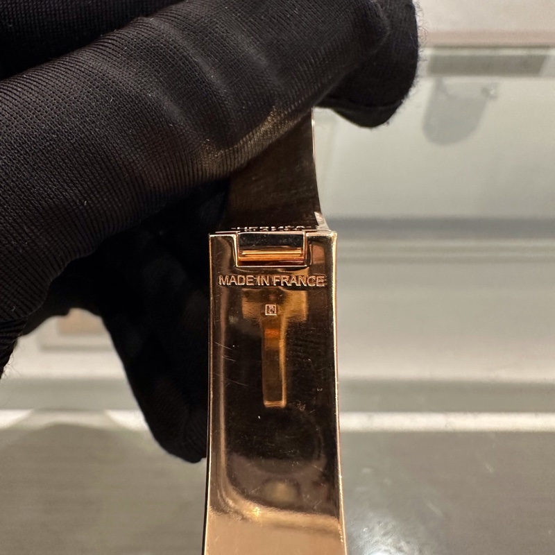 Hermes愛馬仕 Clic H系列 白色琺瑯 玫瑰金手鐲-5