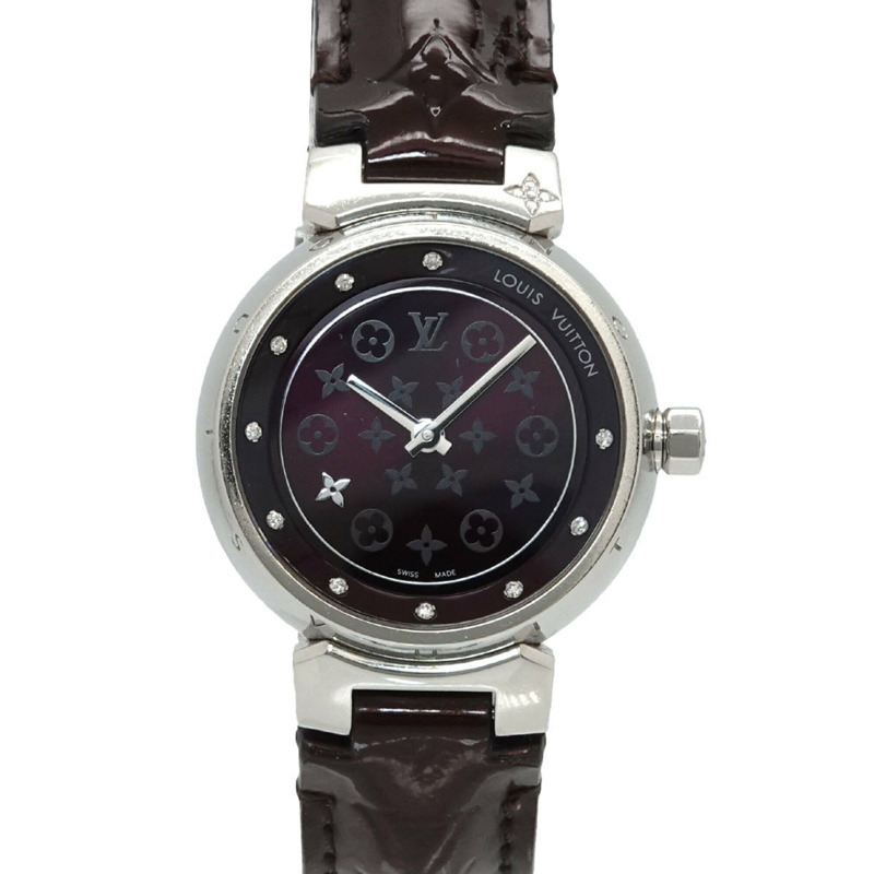 路易威登 Tambour Disc Diamant PM Q12M3 女士腕錶 10P 鑽石石英錶-0