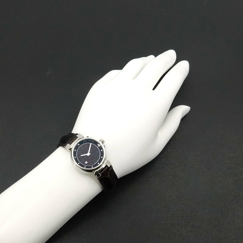 路易威登 Tambour Disc Diamant PM Q12M3 女士腕錶 10P 鑽石石英錶-3