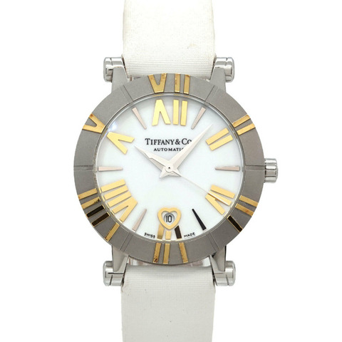 Tiffany Atlas Combination Z1300 68 16A20A41A 女士腕錶 心形日期顯示 白金黃金 自動上鍊