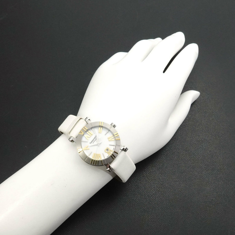 Tiffany Atlas Combination Z1300 68 16A20A41A 女士腕錶 心形日期顯示 白金黃金 自動上鍊-3